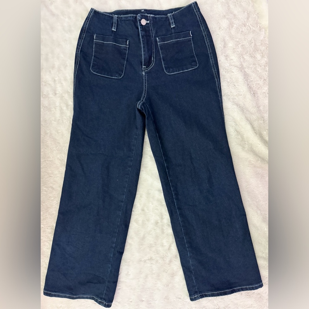 UNBRANDED High Rise Cropped Straight Leg Jean